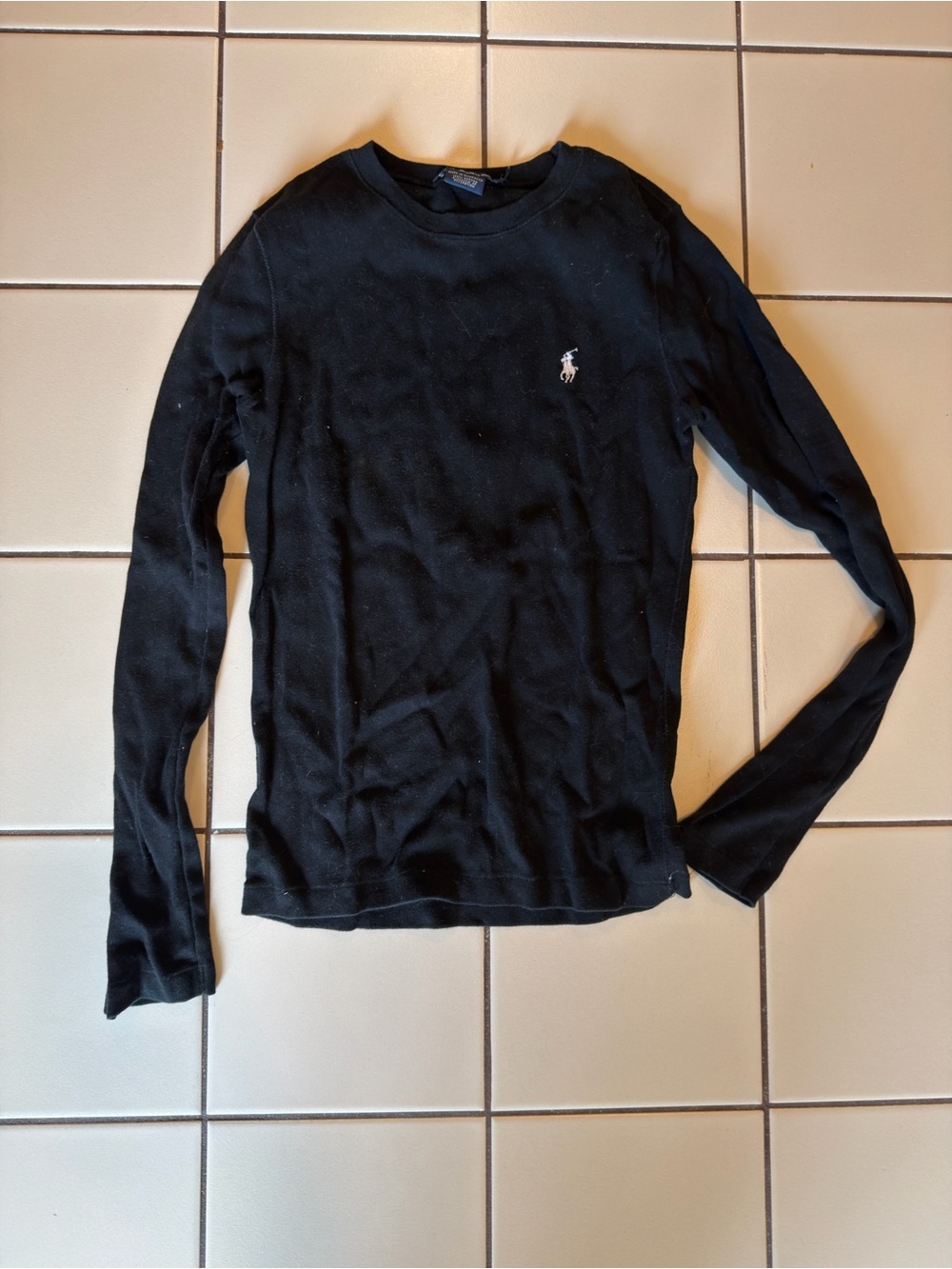 Ralph Lauren Black Crewneck Sweater with Polo Pony